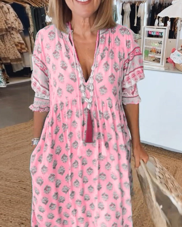 Mana | Dress Floral Chic V-Neck