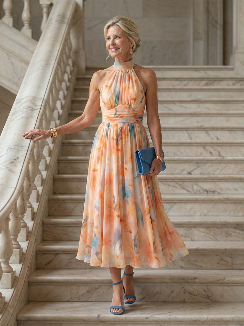Soft Halter Midi Dress