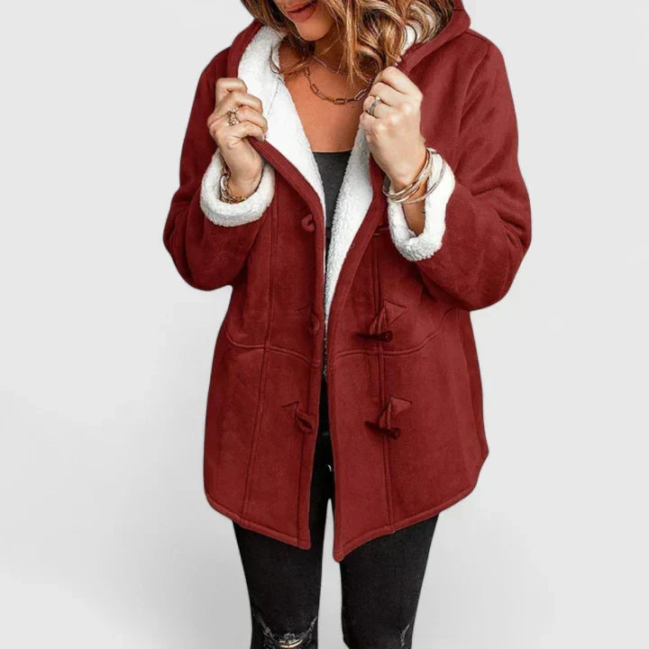Ziah | Comfortable Coat - Burgundy