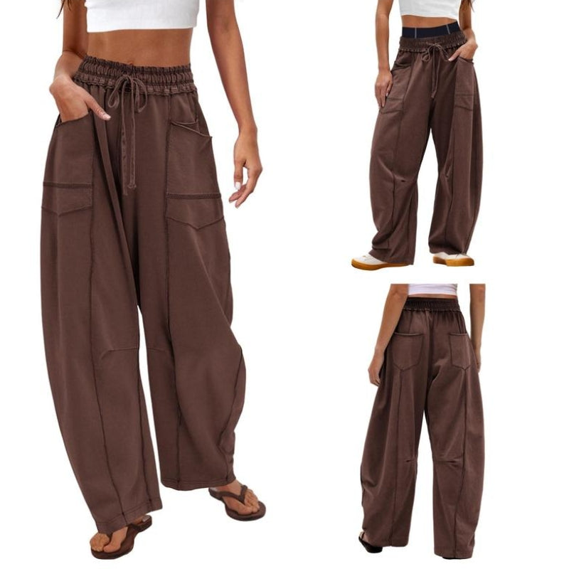 Brydie | Utility High Waist Gamba Larga Cargo Pants