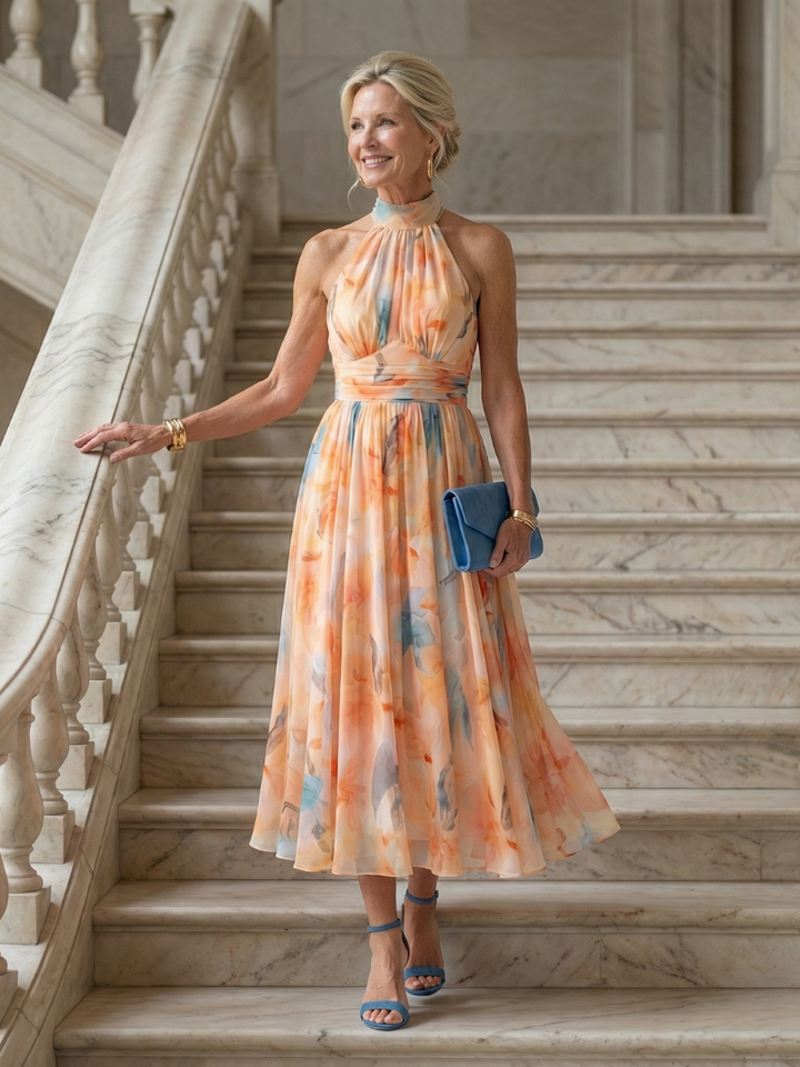 Soft Halter Midi Dress