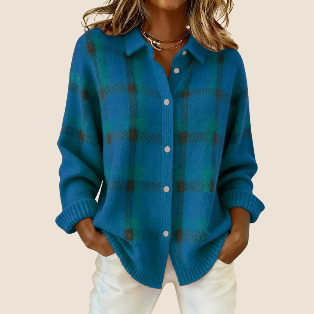 Autunna | Plaid Flannel Overshirt - Green