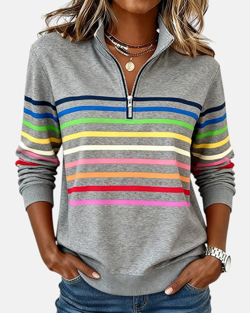 Irene | Comfort Striped Sweater - Blue