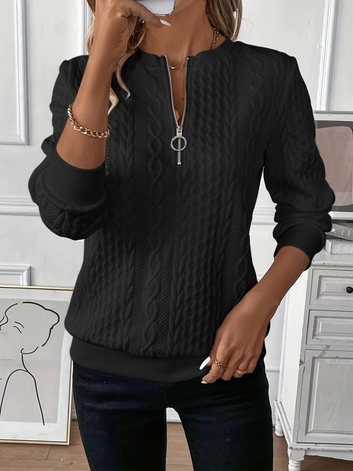 EMMA | Quarter-Zip Sweater - Pink