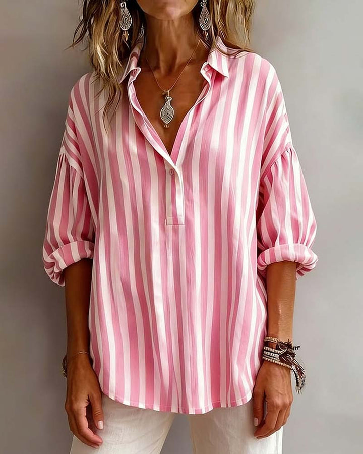 Deborah | Blouse Wide Striped with Collar