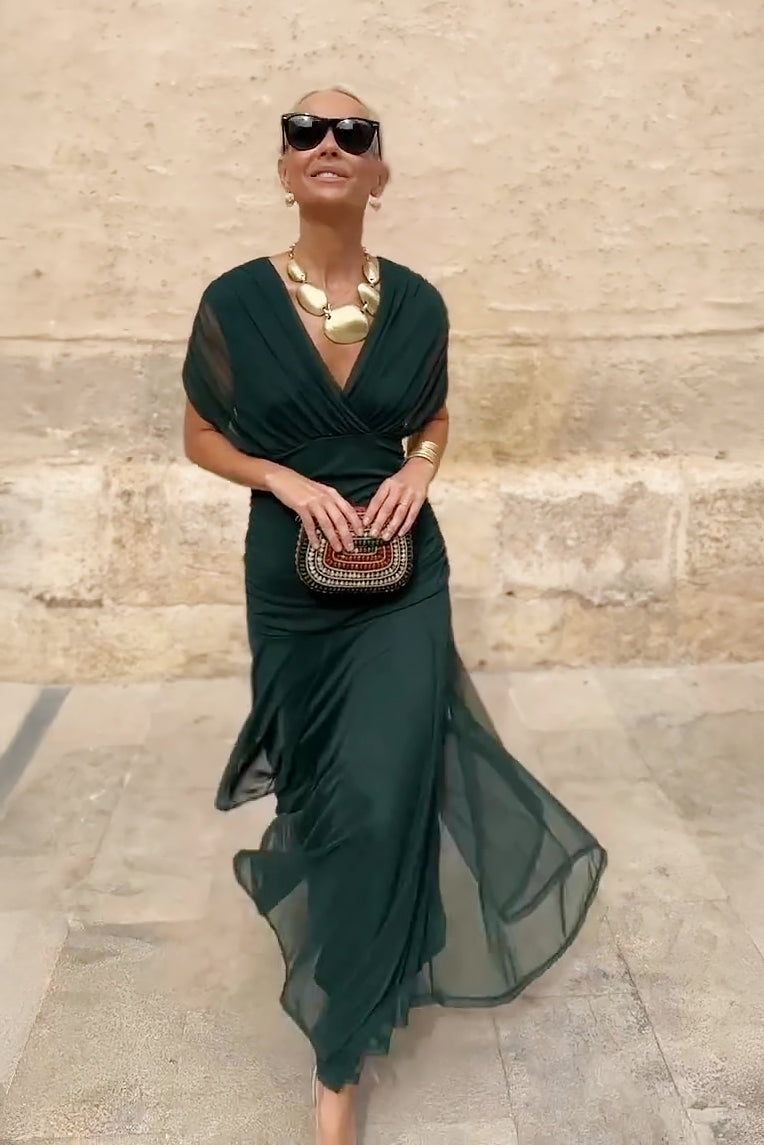 Mela | Elegant V-Neck Maxi