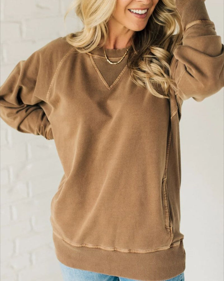 Flor | Ribbed Pocket Sweater