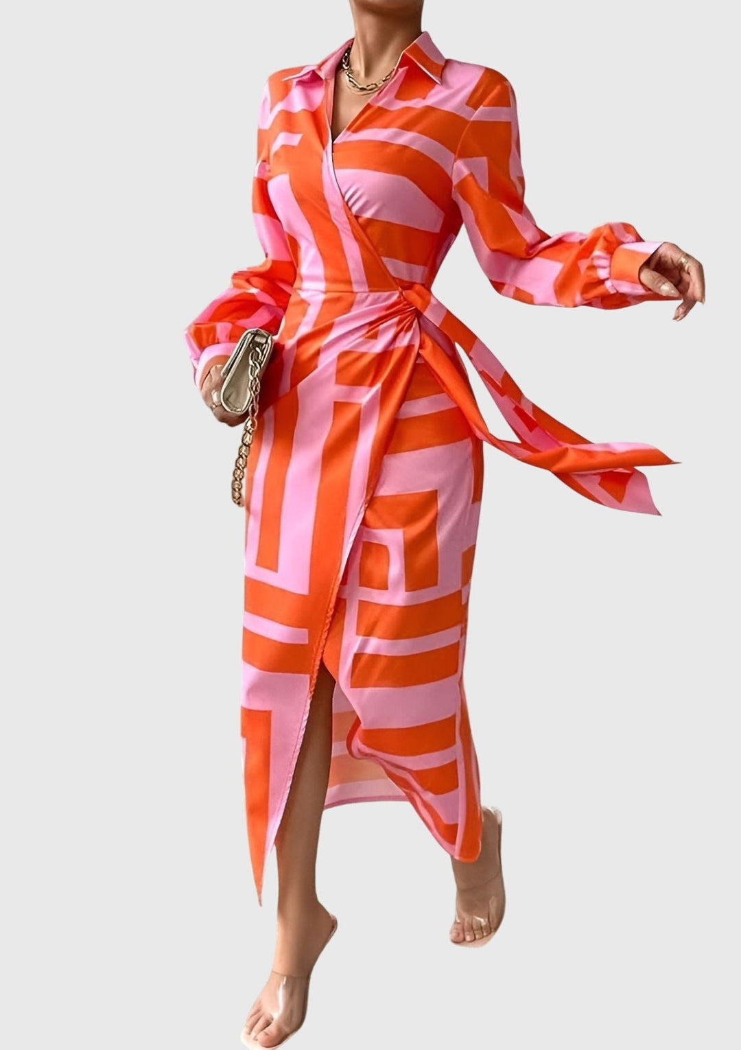 Everly | Elegant Wrap Dress with Stampa