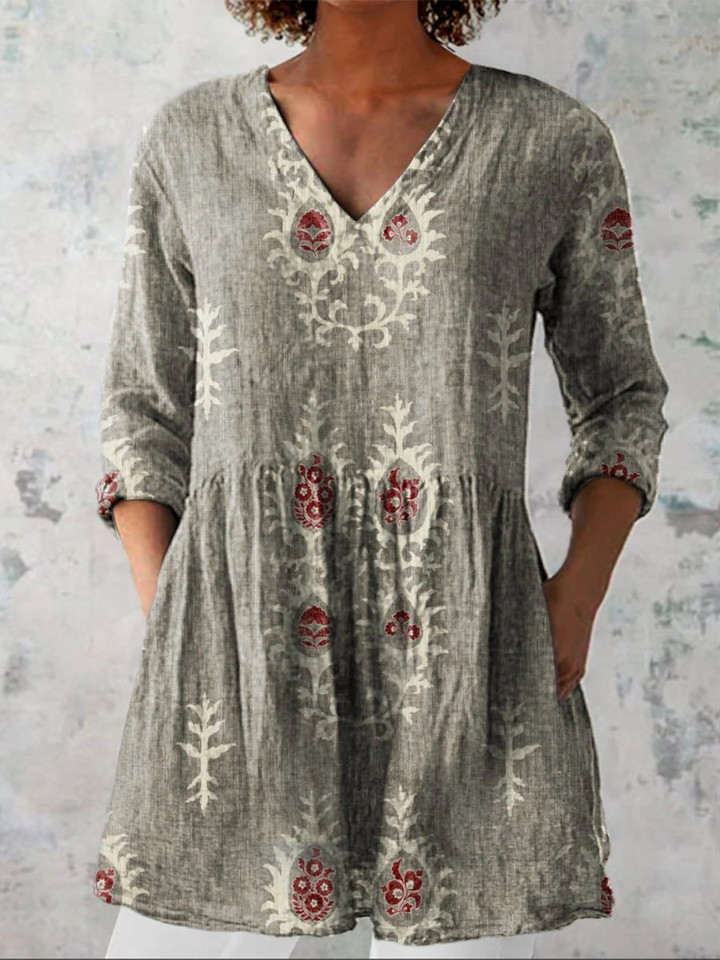Elise | Lungo Blouse with V-Neck