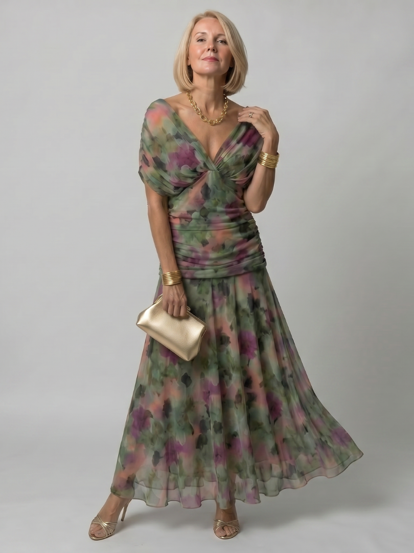 Off Shoulder Flow Midi Dress