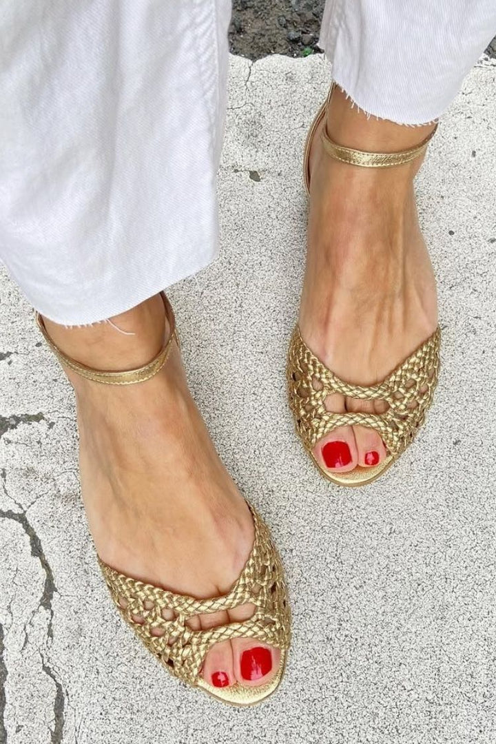 Bubs | Simple Braided Gold Summer Sandals