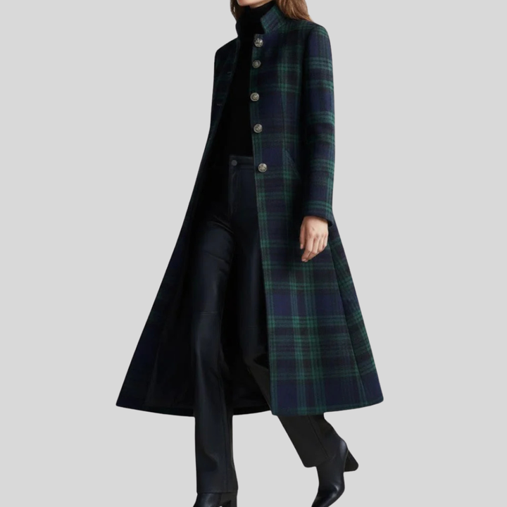 Quinn | Plaid Tailored Long Coat - 