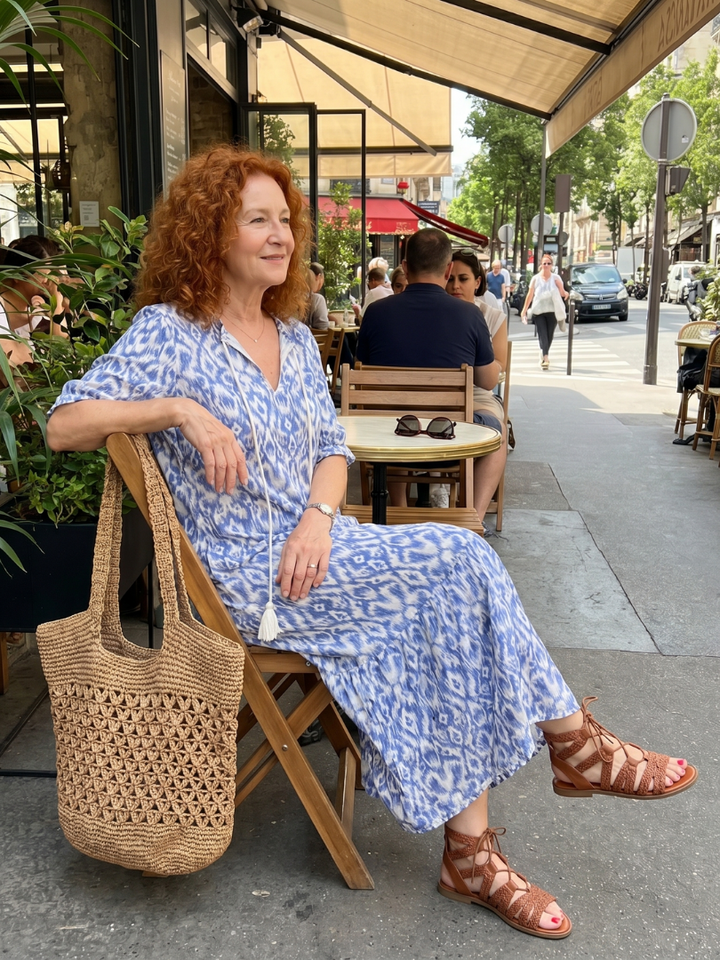 Ottoline | Dress Midi Printed with Coulisse & Nappine