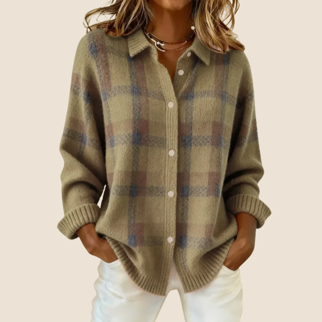 Autunna | Plaid Flannel Overshirt - Blue