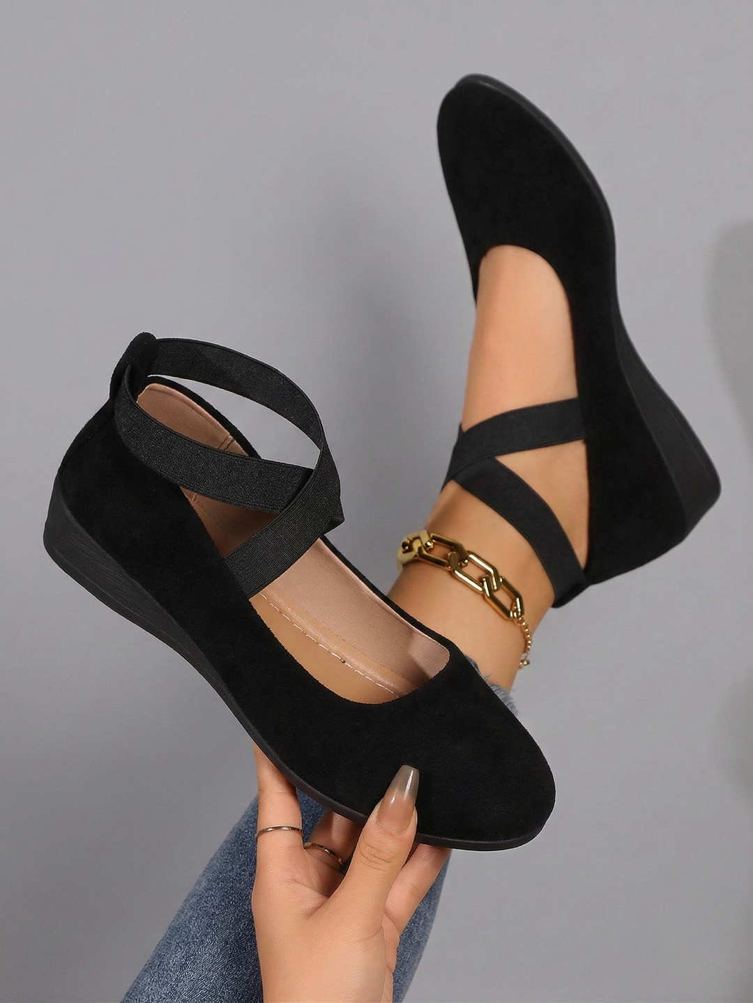 Madeleine | Shoes Wedge Closed Confortables - Black