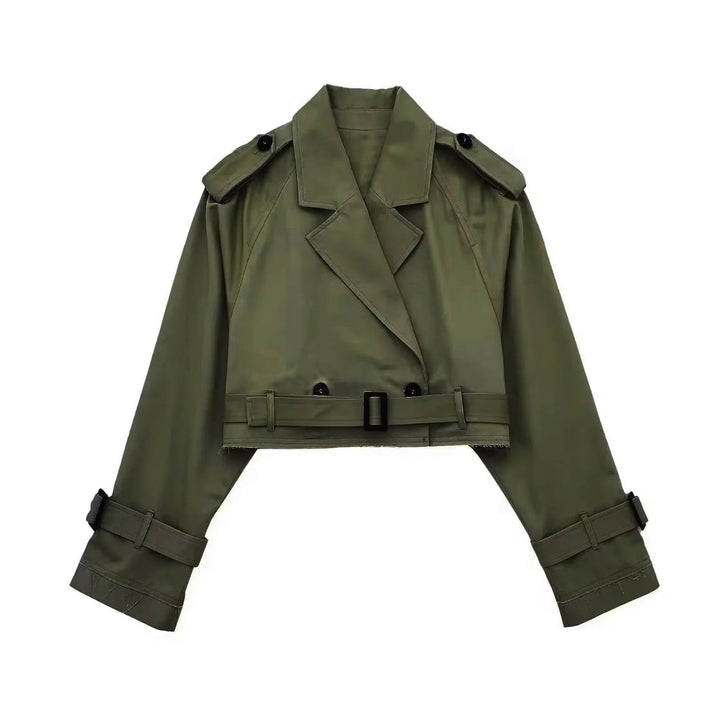 Geesje | Stylish Short Trench Coat for Every Season - Navy