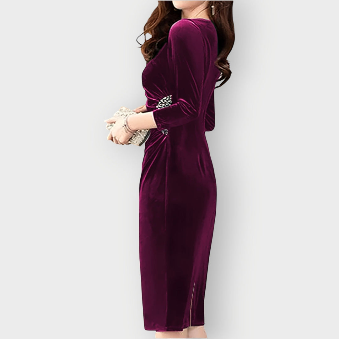 Temira | Dress in Velvet with Spacco