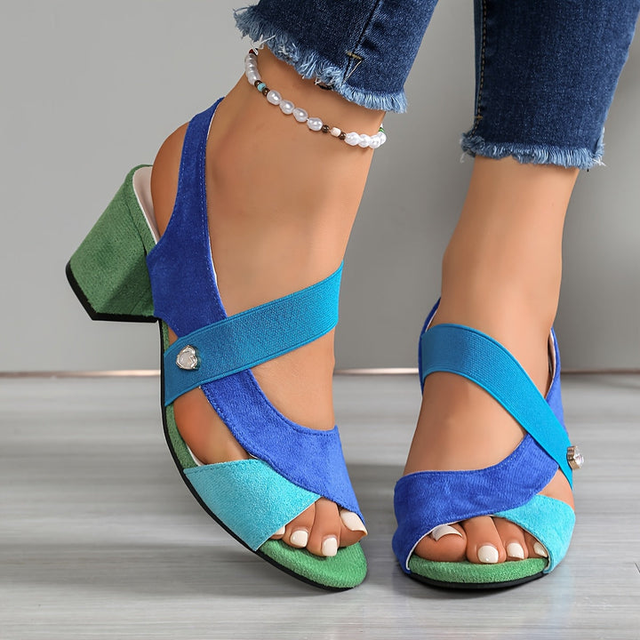 Colourful Cross-Strap Sandals