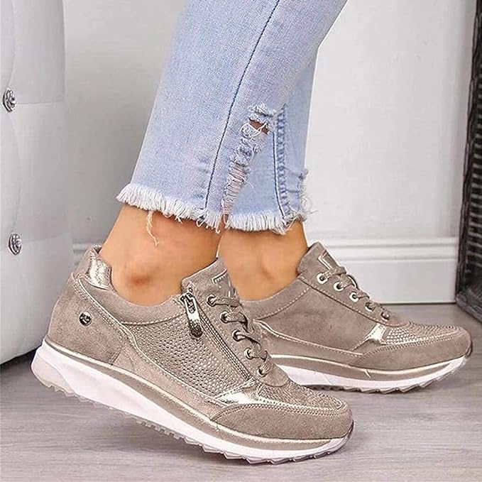 Gabri | Zip-Up Orthopedic Sneakers - Beige