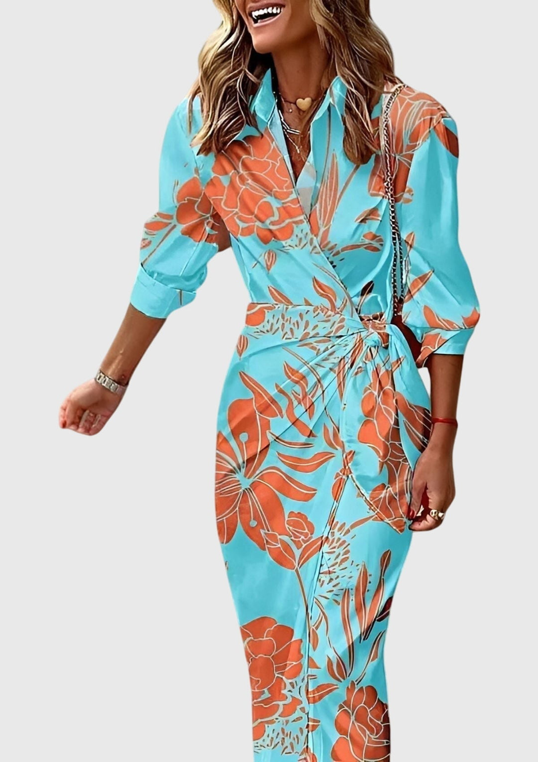 Everly | Elegant Wrap Dress with Stampa