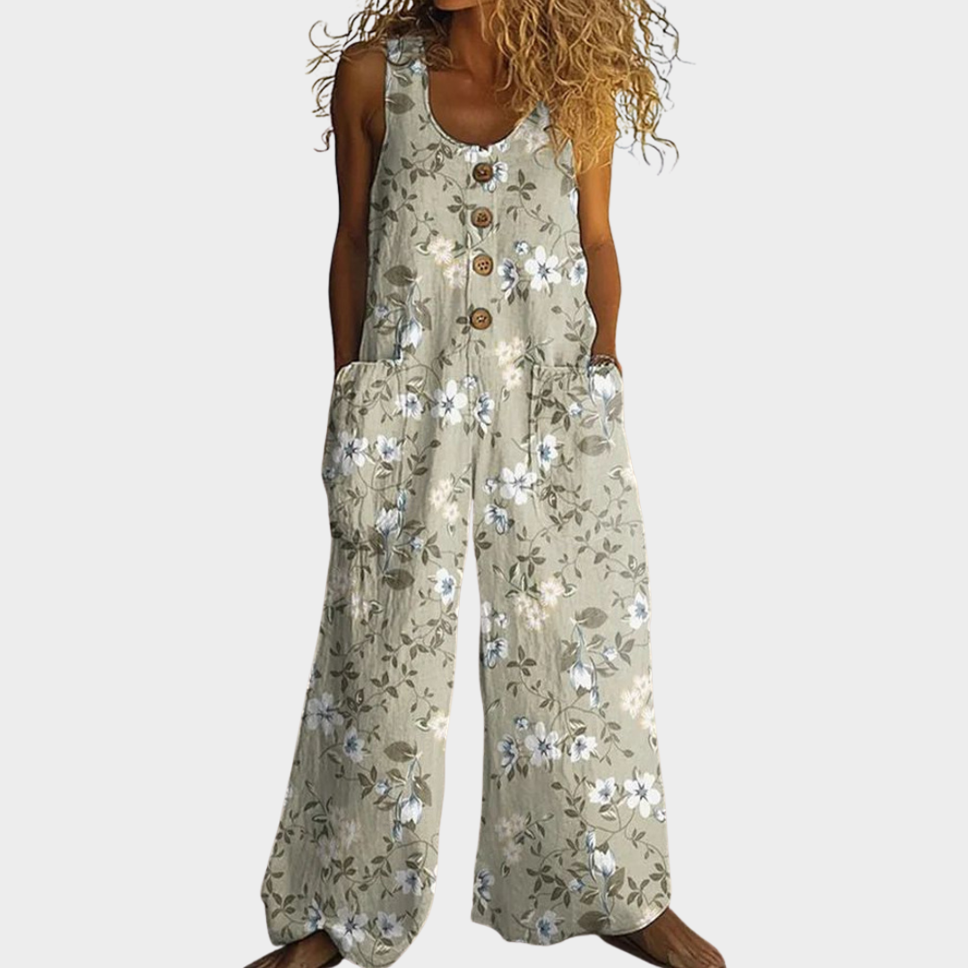 Petal | Coastal Stampa Fluid Jumpsuit