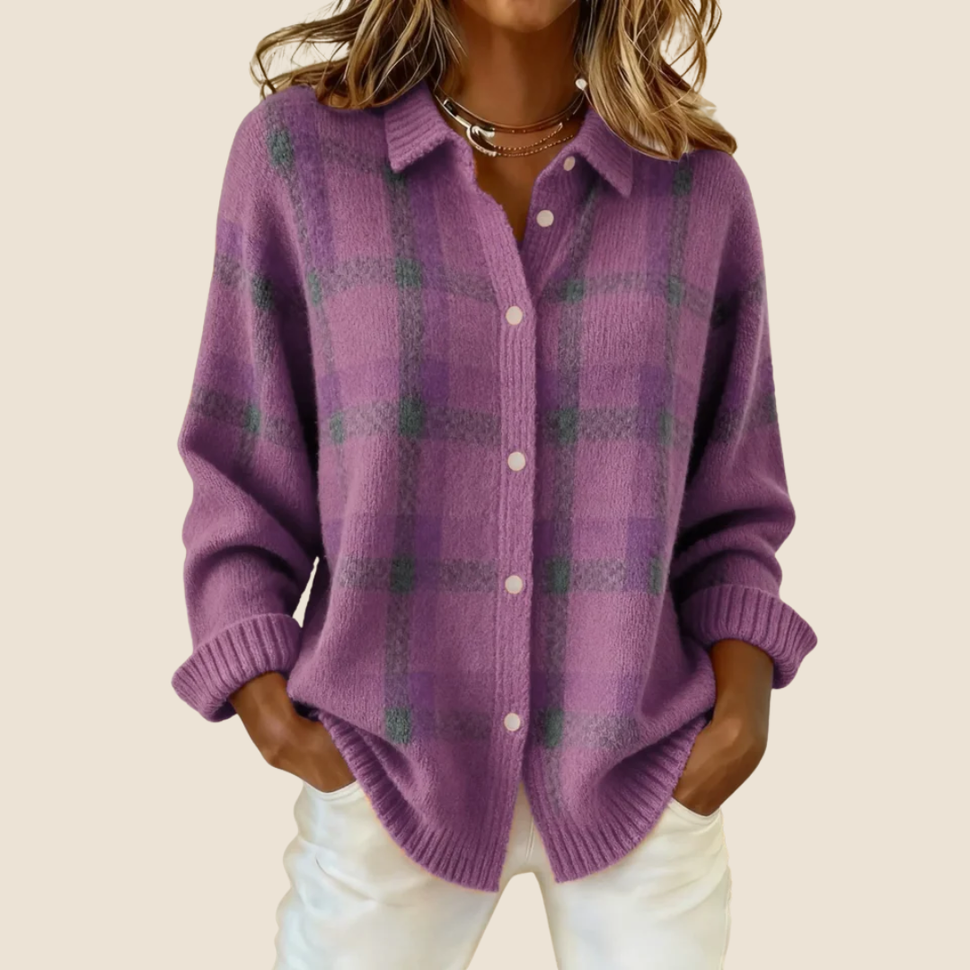 Autunna | Plaid Flannel Overshirt - Khaki