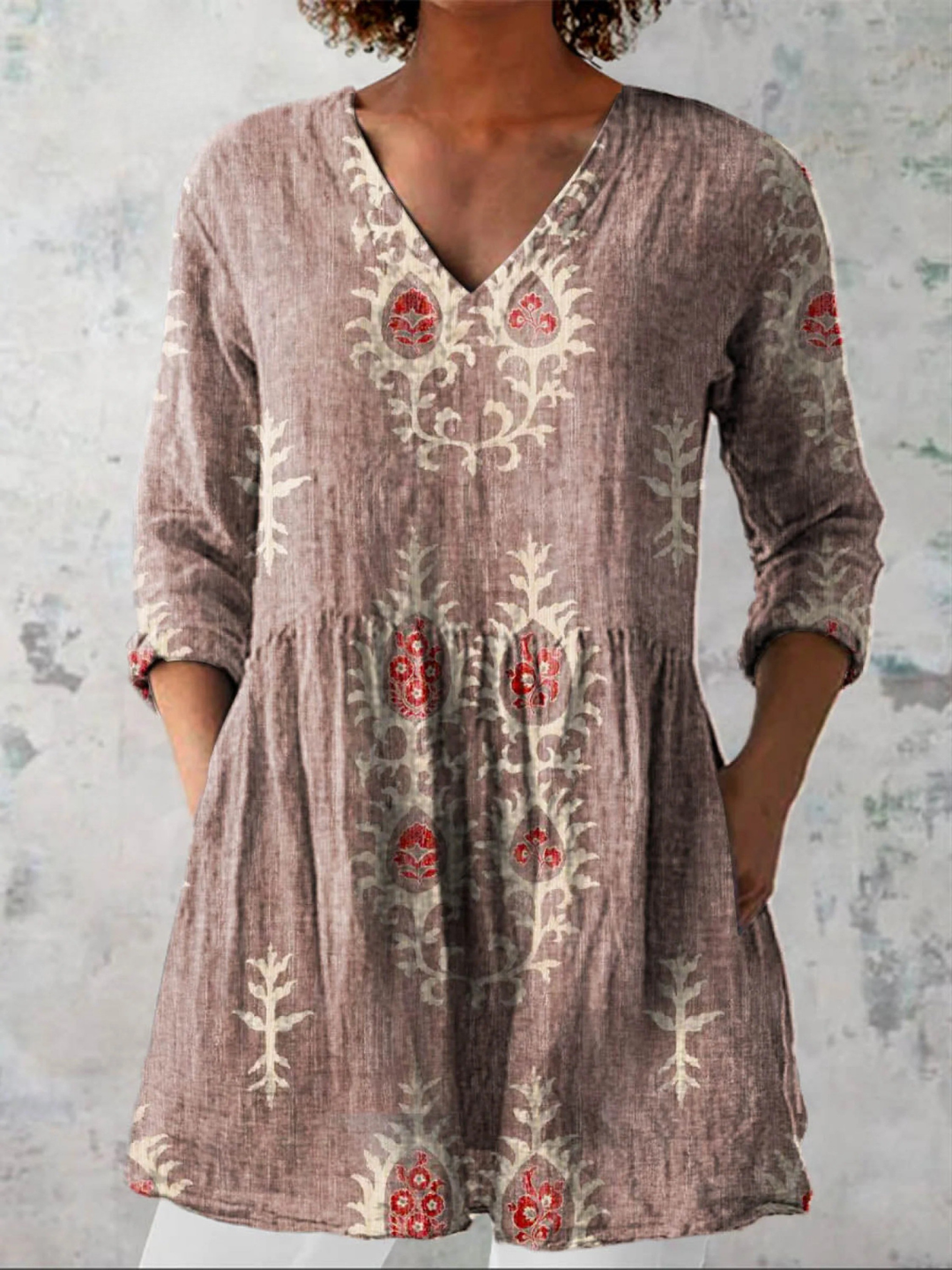 Elise | Lungo Blouse with V-Neck