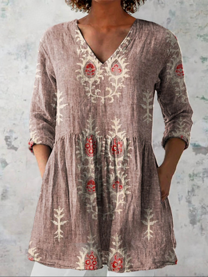 Elise | Lungo Blouse with V-Neck