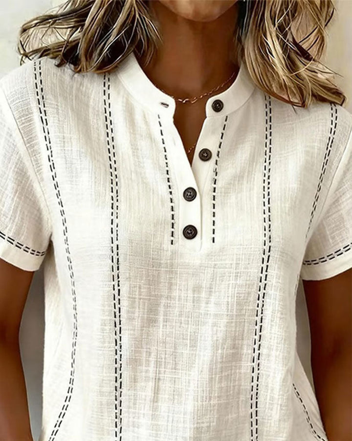 Linda | Casual Button V-Neck Knitstta