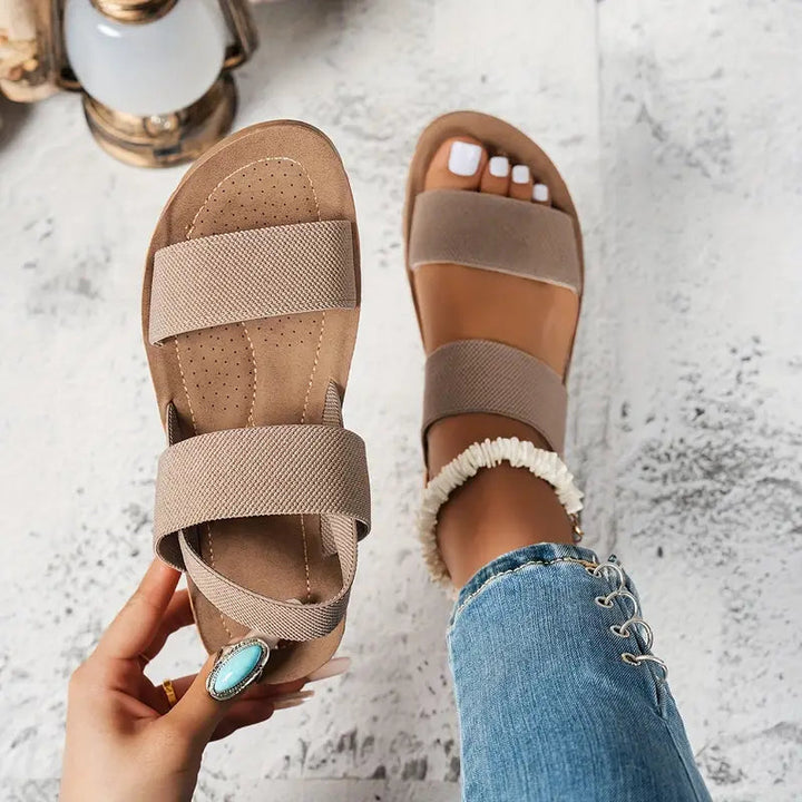 Tallulah | Women's Comfort Elastic Strap Wedge Sandals