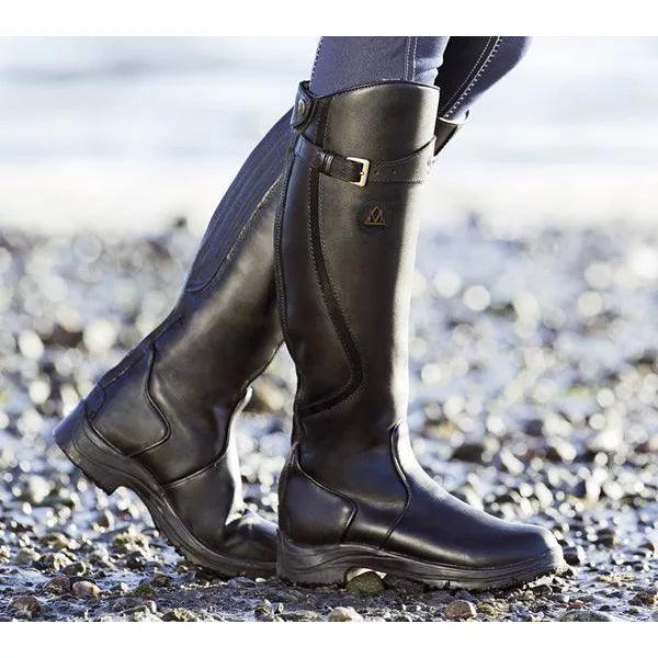 Evelyn | Waterproof Leather Riding Boots - Black