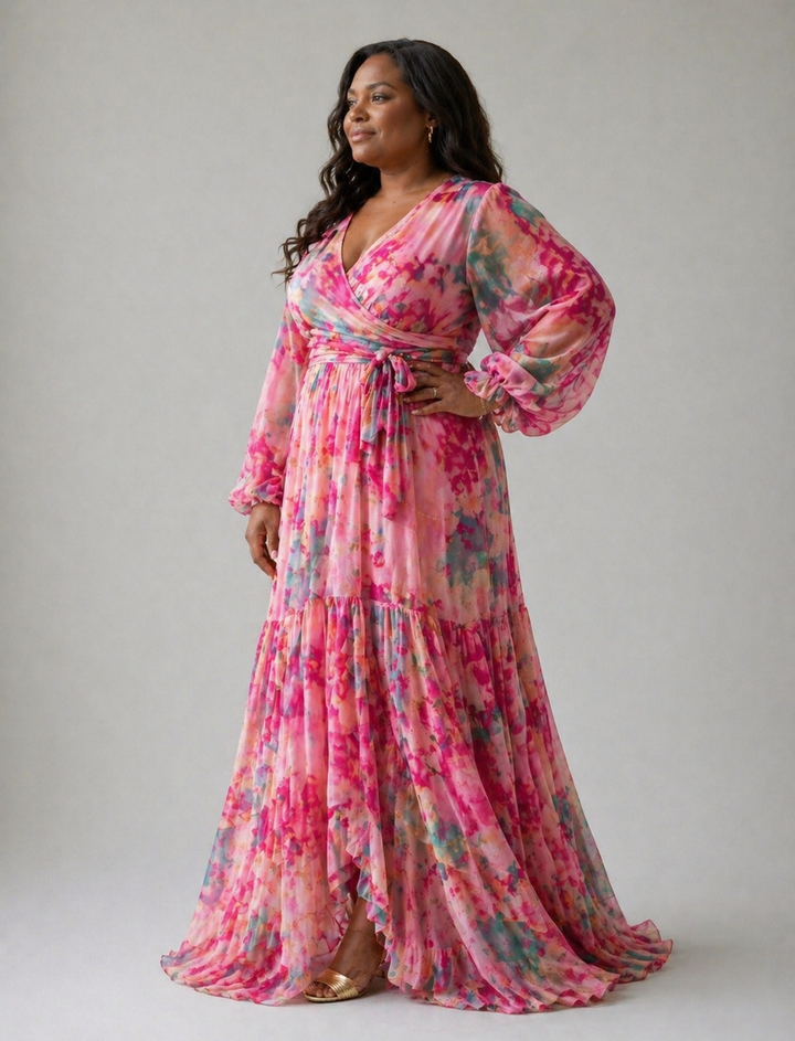 Wrap Dress with Floral Print