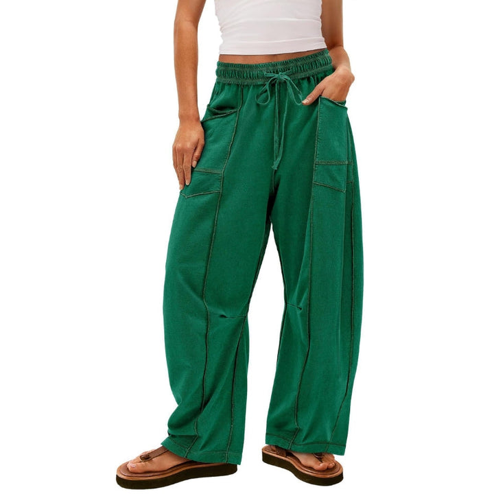 Brydie | Utility High Waist Gamba Larga Cargo Pants
