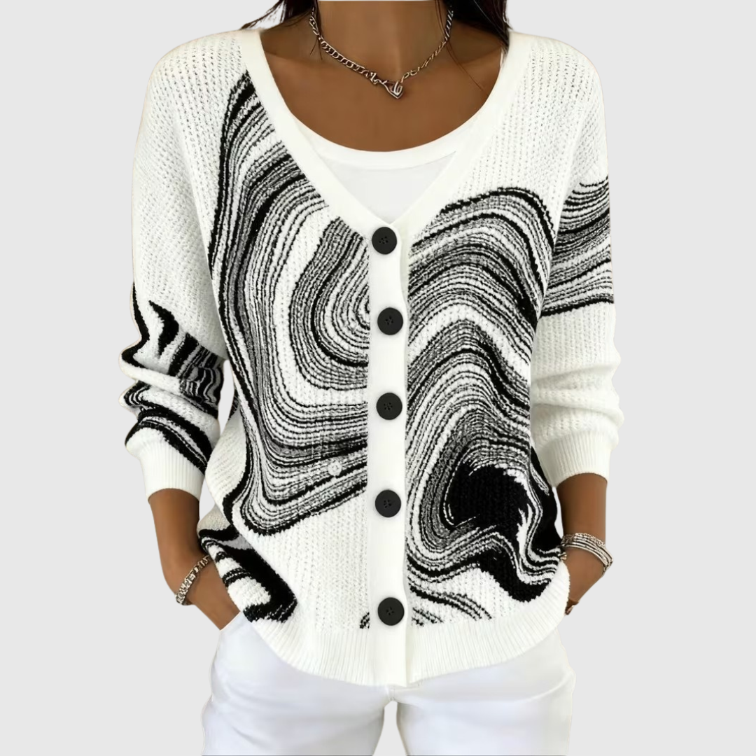 Emilia | Button-Front Knit Cardigan - Helen & Olivia Manhattan