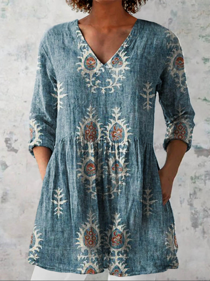 Elise | Lungo Blouse with V-Neck