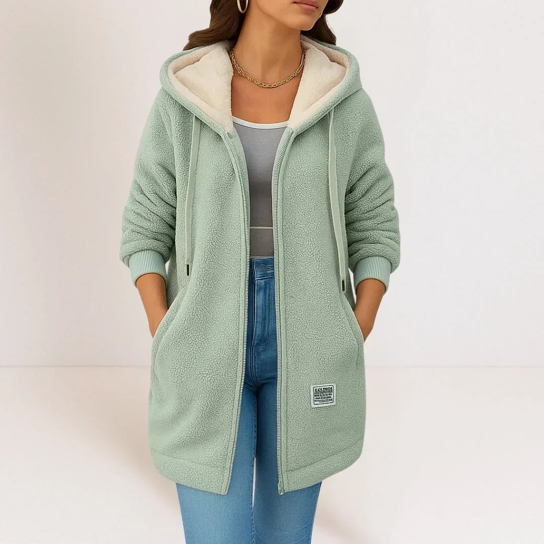 Hortense | Jacket Fleece Longue À Hooded - Pink