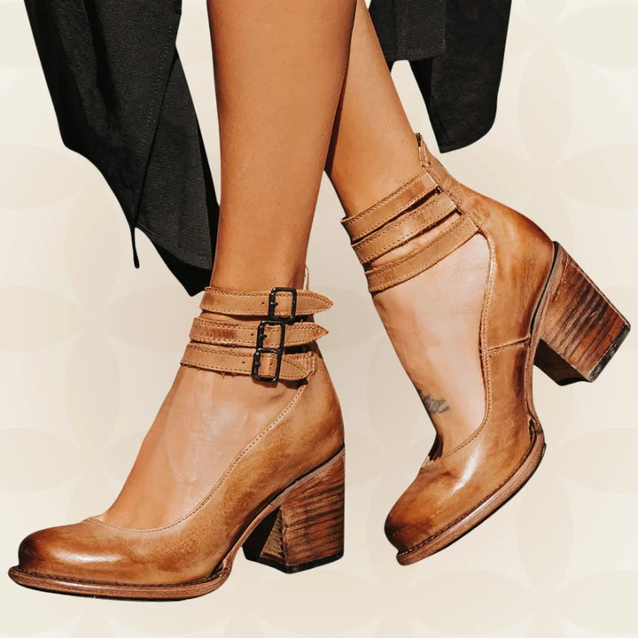 Petra | Comfort Heels - Dark Brown