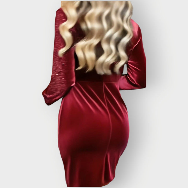 Vaemoon | Dress for Party Asimmetrico in Velvet & Paillettes