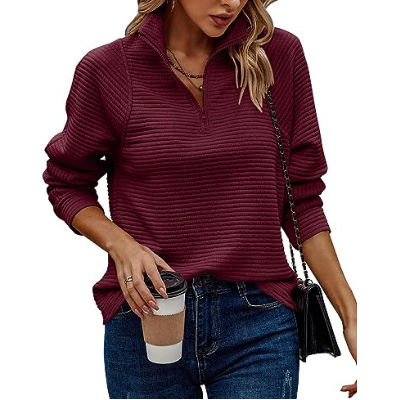 Abigail | Elegant Sweater with Zipper - Blue