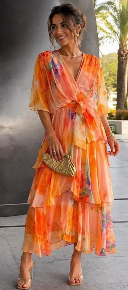 Layered Floral Sun Dress