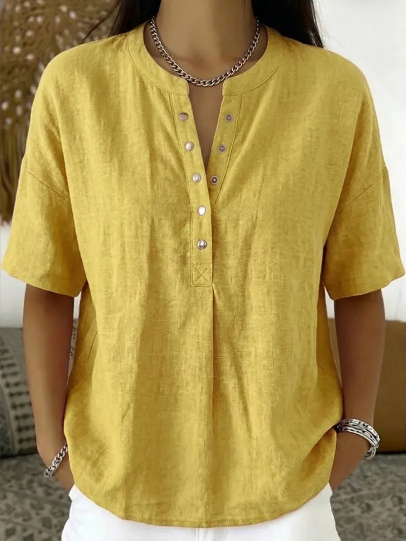 Ebony | Airy Linen Summer Blouse