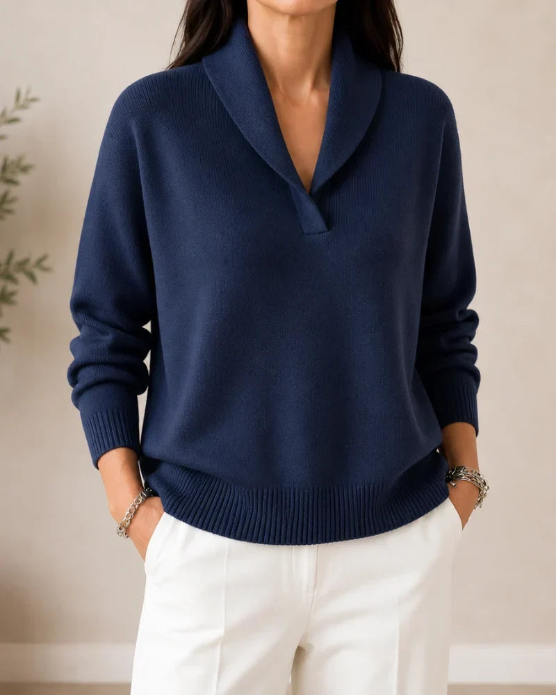 Antonine | Soft V Neck Sweater - Light Blue