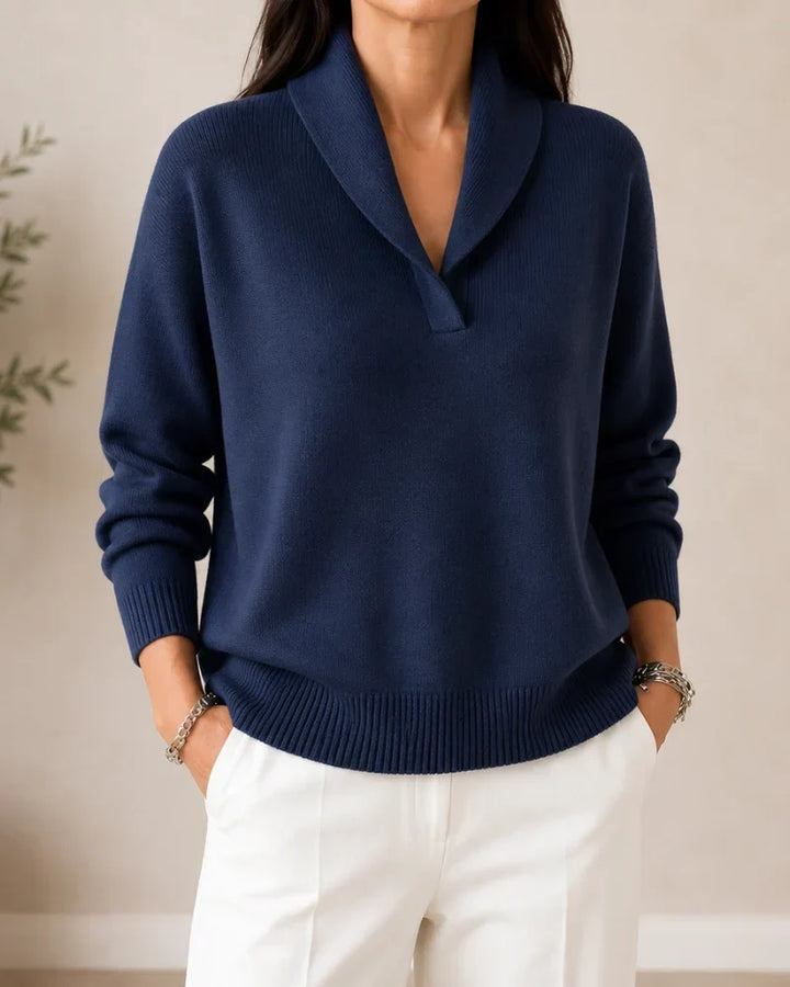 Antonine | Soft V Neck Sweater - Light Blue