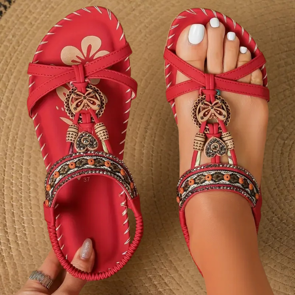 Flora | Sandals Style Ibiza Alliant Comfort Elegance - Red