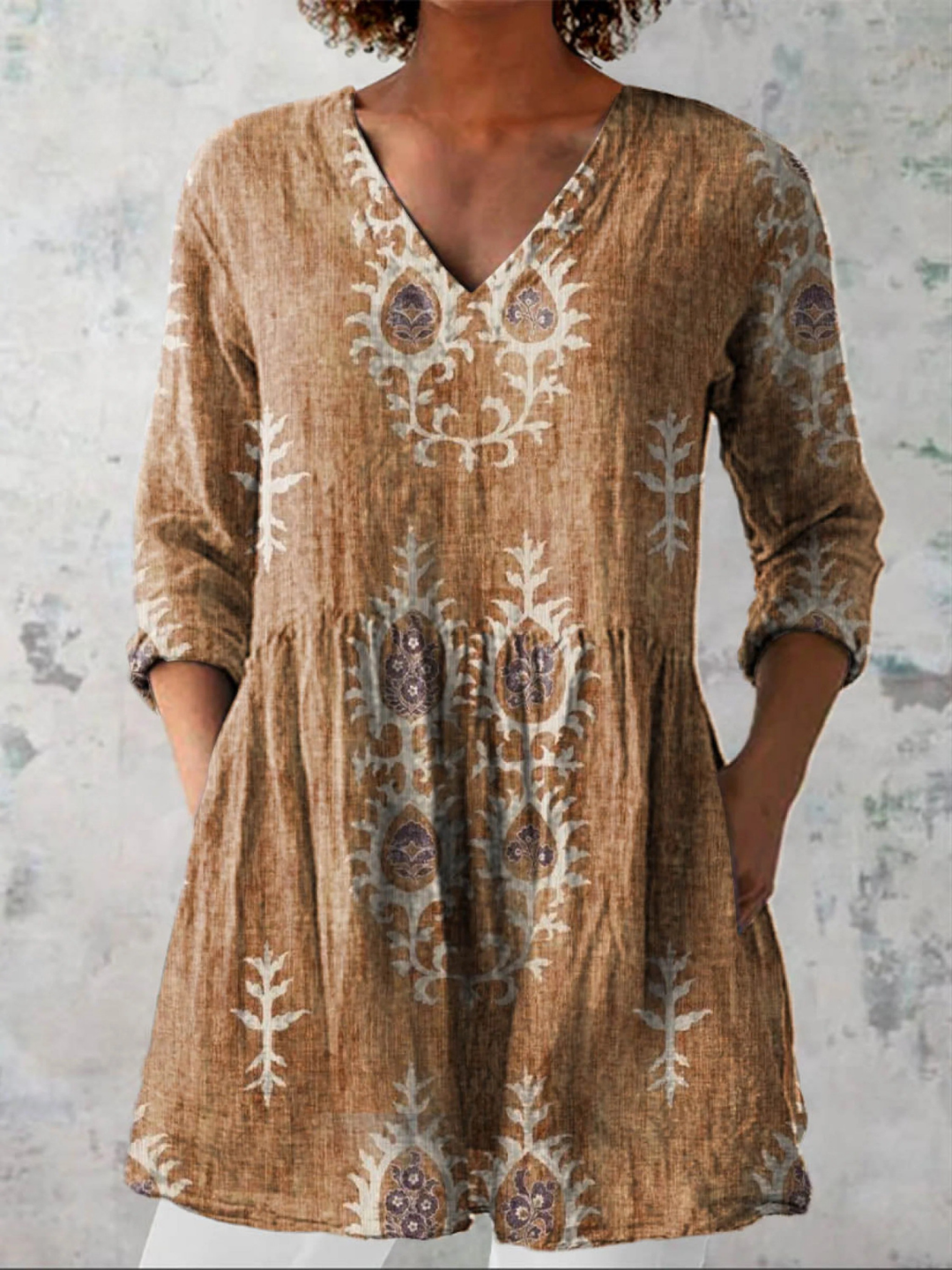 Elise | Lungo Blouse with V-Neck