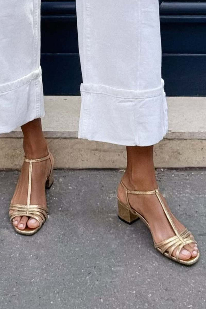 Bridie | Simple Gold Summer Sandals