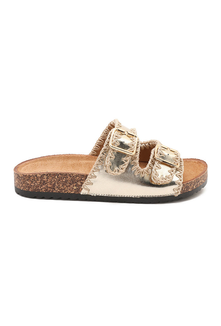 Tindra | Gold Wedge Sandal
