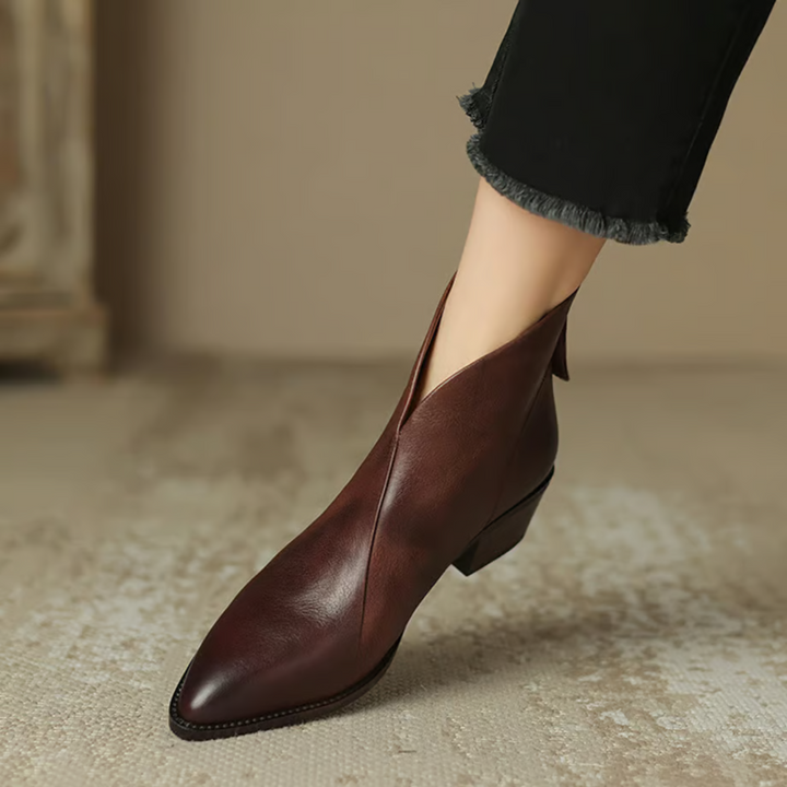 Pauline | Elegant Leather Ankle Boots
