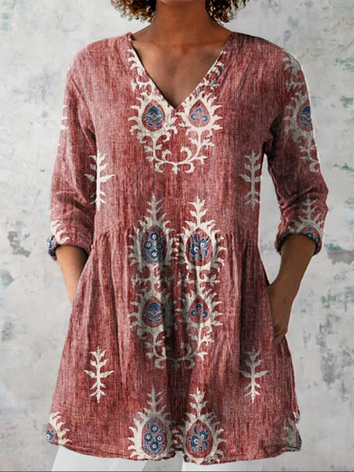 Elise | Lungo Blouse with V-Neck