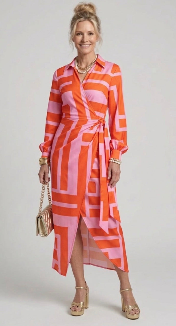 Printed Wrap Dress